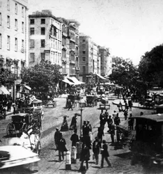 View up Broadway from Barnums Museum